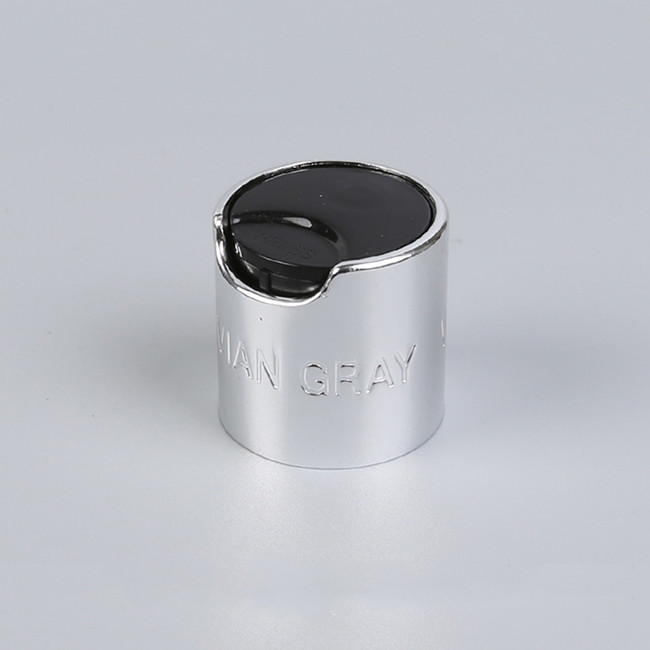 Shiny Silver Aluminium Shampoo Push Disc Top Cap Tassel 28/410 Disc Top Caps