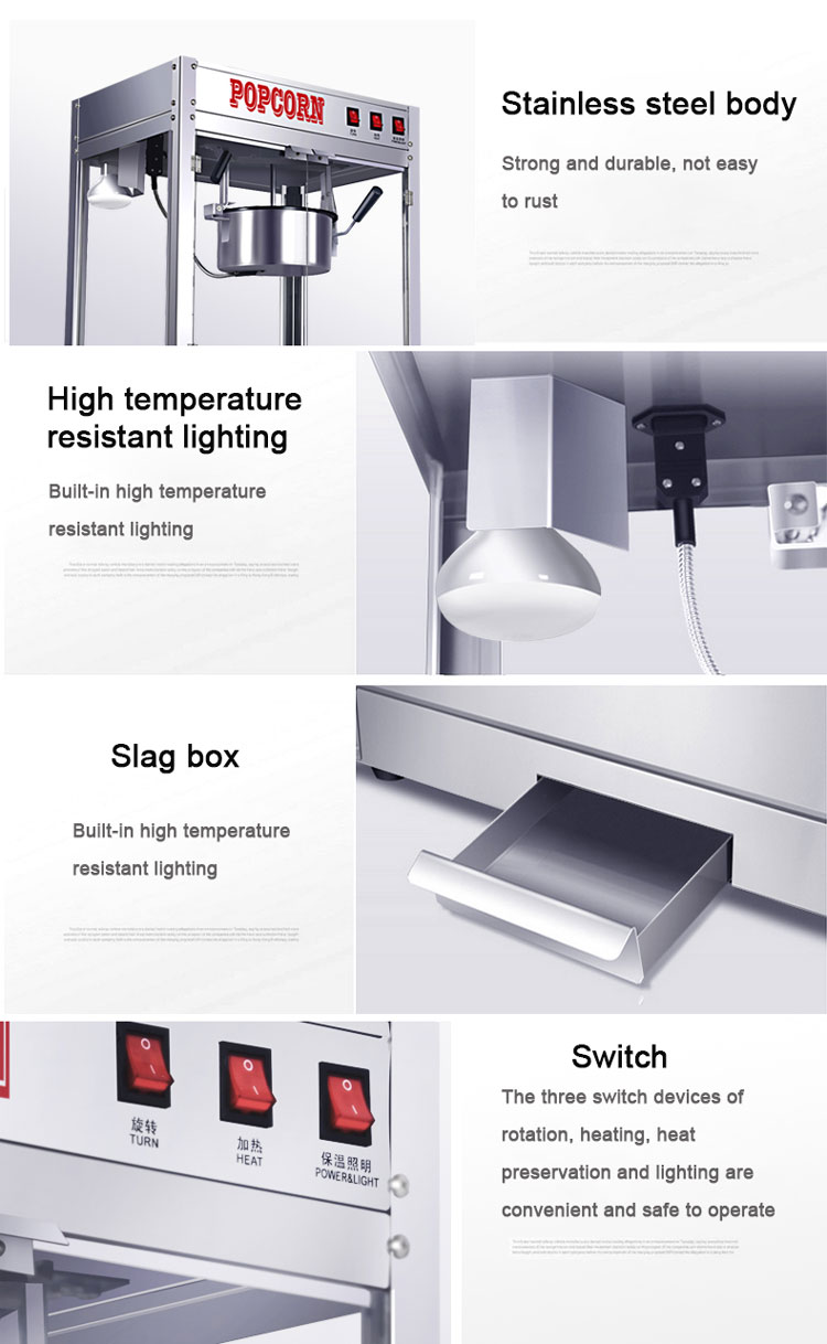 Fast and Easy Popcorn Production with Quick-Heat Technology Stainless Steel Machine