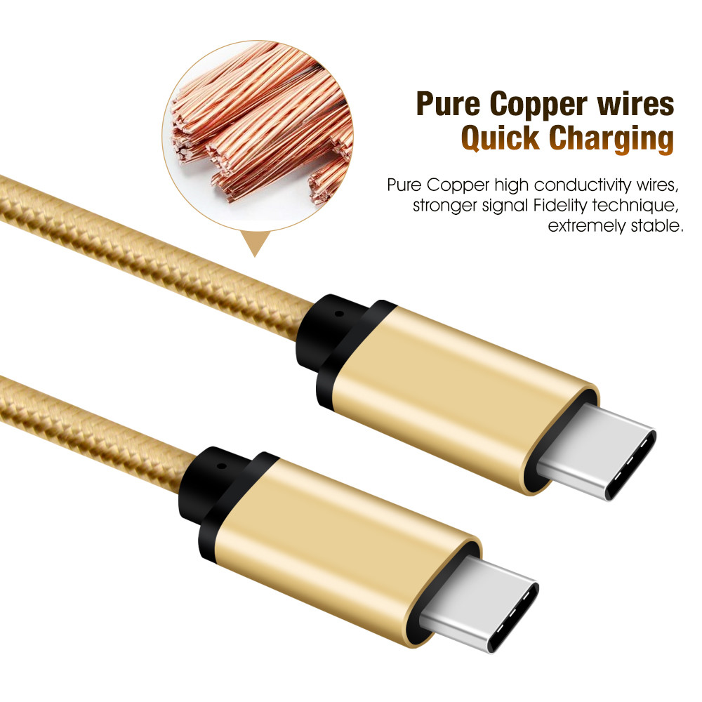 Nylon Braid Usb C To Usb C Cable , Type C Data Cable For Samsung S9 / S8