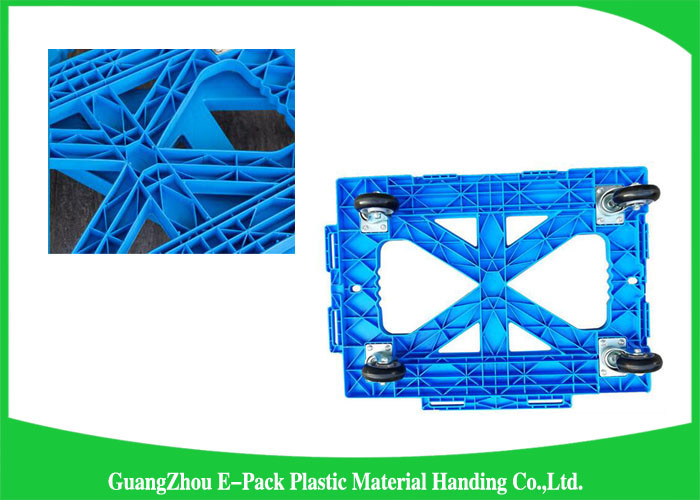 150kg Durable Heavy Duty Plastic Moving Dolly , Logistics Four Wheel Trolley