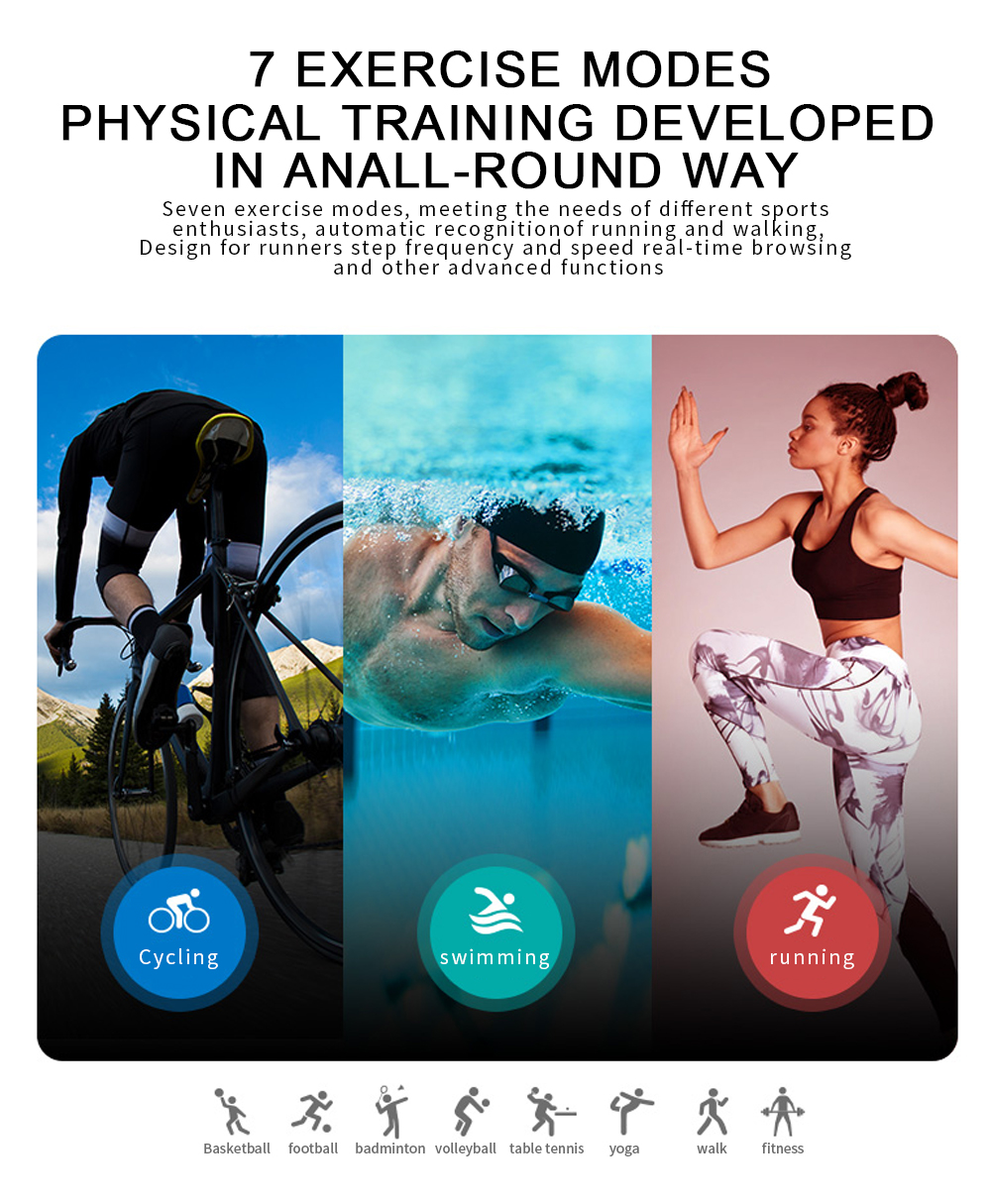 Bluetooth IP67 BLE 4.0 Waterproof Sport Smart Watch
