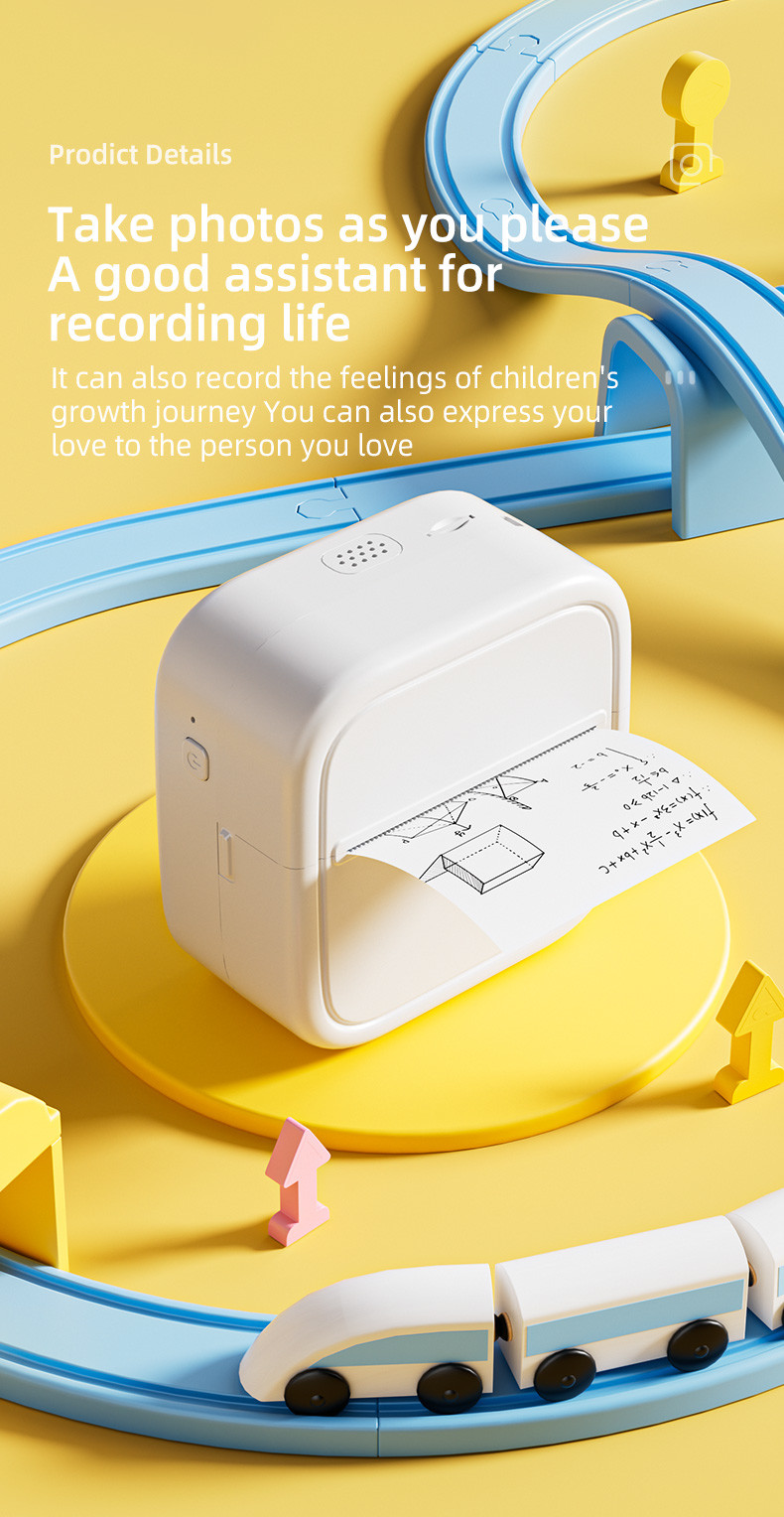 New Design Mini Label Printer BT Connection With MP3 Music Player