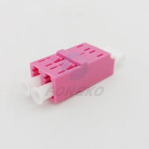 China Plastic Flangeless Optic Fiber Adapter LC / OM4 Duplex Metal Shutter wholesale
