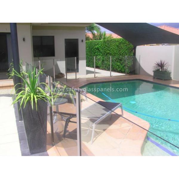 High Security Decorative Glass Pool Fencing With Australian Standard / CE