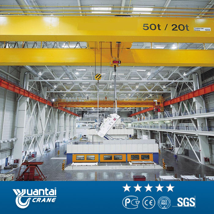 Yuantai last big discount Engineers service 20 ton double girder overhead crane for sale