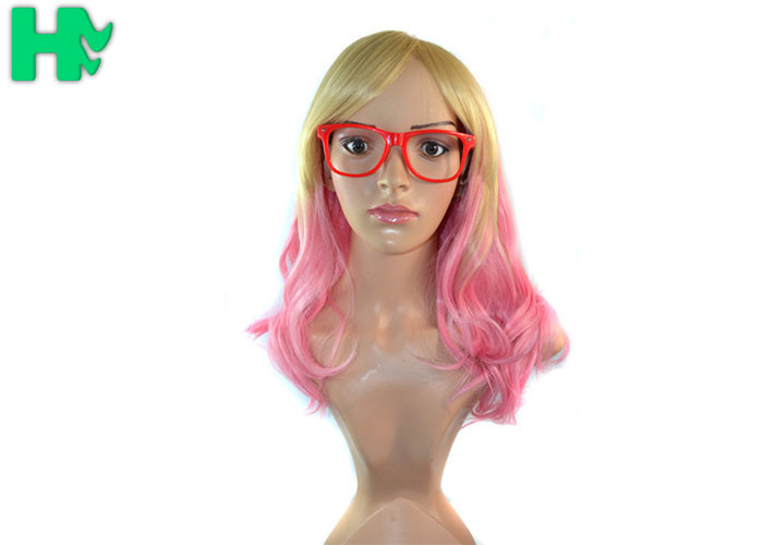 24 Inch Party Cute Blonde Cosplay Wig / Synthetic Human Hair Wigs for Women