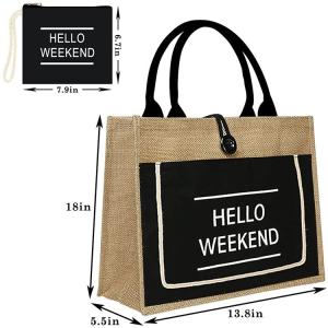 China Printed Shopping Jute Tote Bags Organic Burlap Beach Bag wholesale