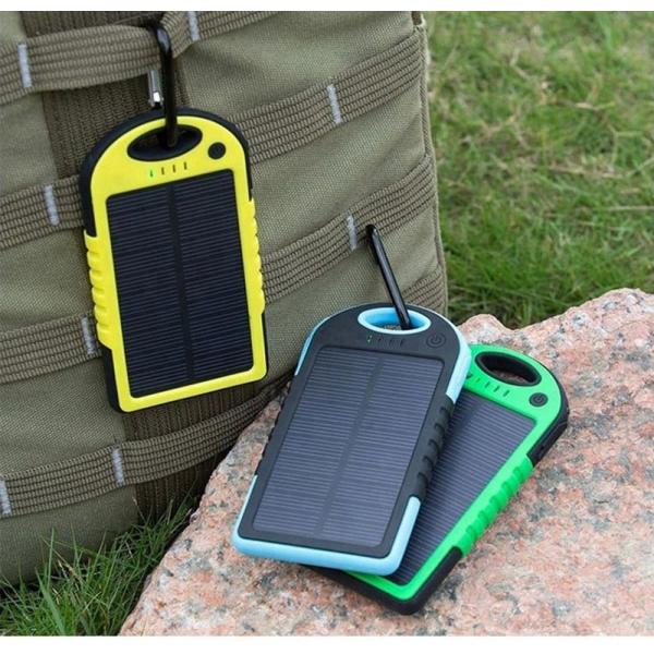 Custom Logo Portable Solar Power Bank Waterproof Dual USB Mobile Phone Battery Charger