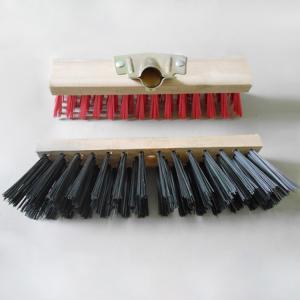 China Wooden Handle Hard Plastic Bristle Outdoor Push Broom wholesale