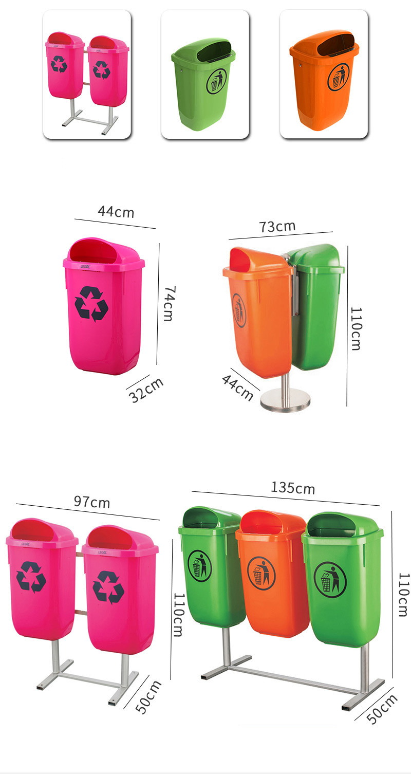 Outdoor Wall Type Environmental protection Polypropylene Cleaning Bin Wall Mounted Waste Bins Dustbin