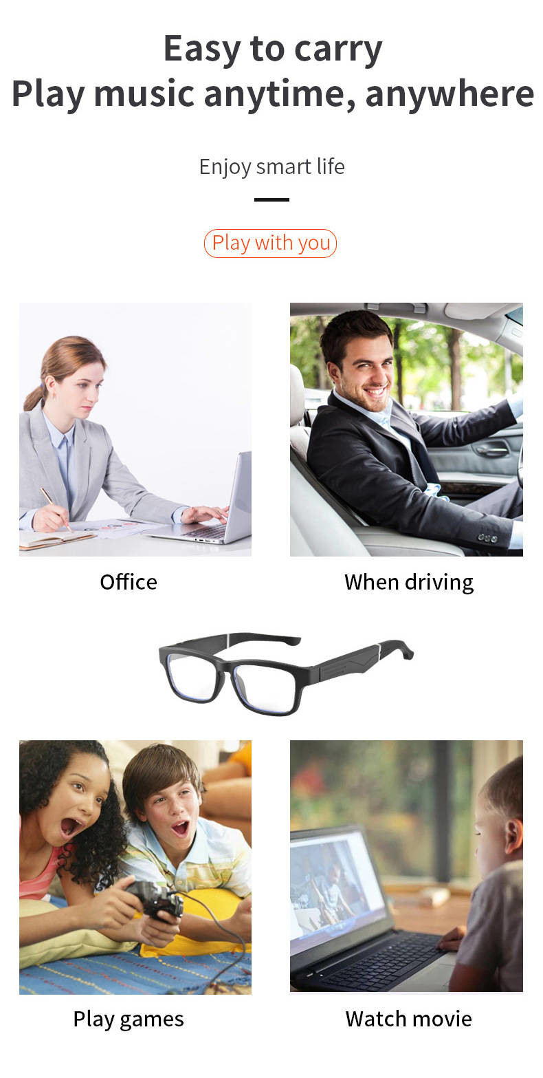 CVC6.0 Bluetooth Speaker Glasses Blocking Blue Light Low Power Consumption