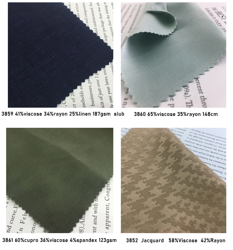 60% Cupro 36% Viscose 4% Spandex 123gsm Rayon Viscose Fabric Elastic