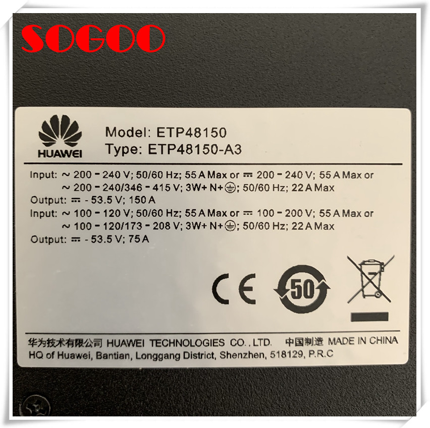 Huawei ETP48150 Integrated Embedded Power System AC 48V 150A Rack-Mounted ETP48150-A3 subrack