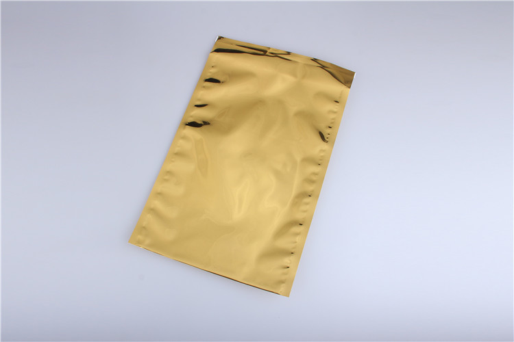 Gold Color Resealable Aluminum Foil Bags , Food Packaging Aluminum Foil Sachet
