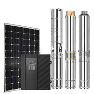 China DC 400W Solar Power Water Well Pump Kit 24V Stainless Steel Deep Well Submersible Solar Pump wholesale
