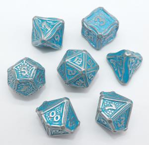 China Polyhedron Sturdy Blue Metal DND Dice Hand Pouring Wear Resistant wholesale