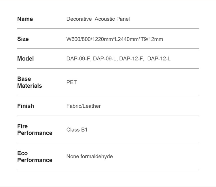Eco Friendly Recyclable Material PET Acoustic Panels Fabric Finish 9mm 12mm Thick