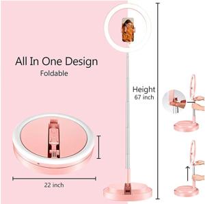 China Pink 200 LED Beads 4500K Makeup Selfie Ring Light wholesale