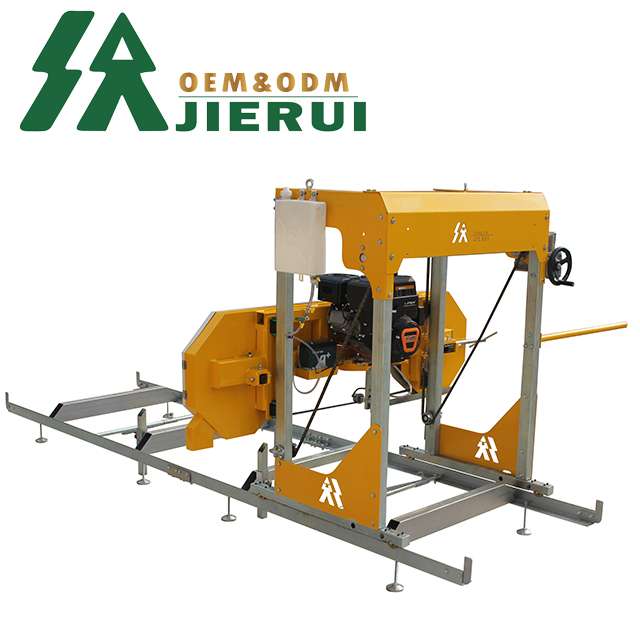 CE Marked Farm Style Fully Auto Hydraulic Horizontal Gasoline Petrol Band Saw Sawmill