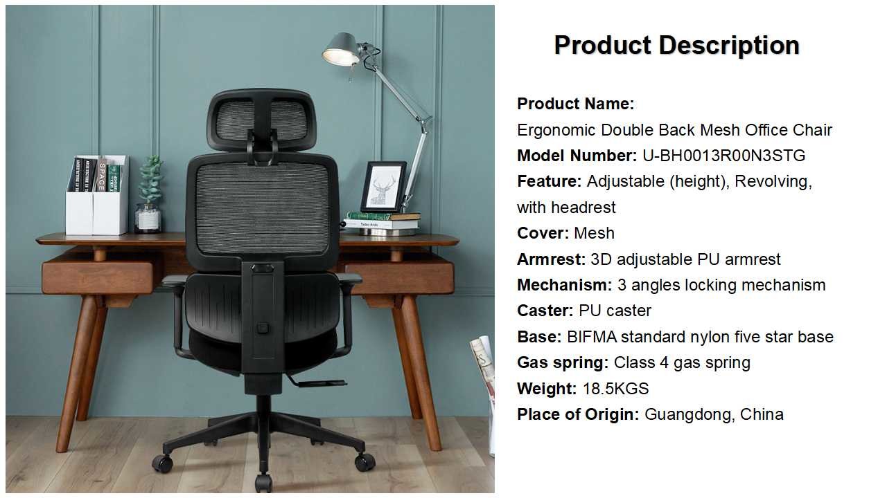 Home Office Chair with 3D Adjustable Armrest Desk Chair High Back Mesh Computer Chair with 3D Adjustable Headrest