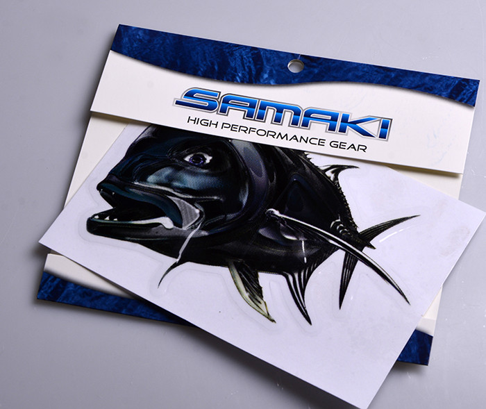 Personalised full color engraving fish individual packing sticker decal printing