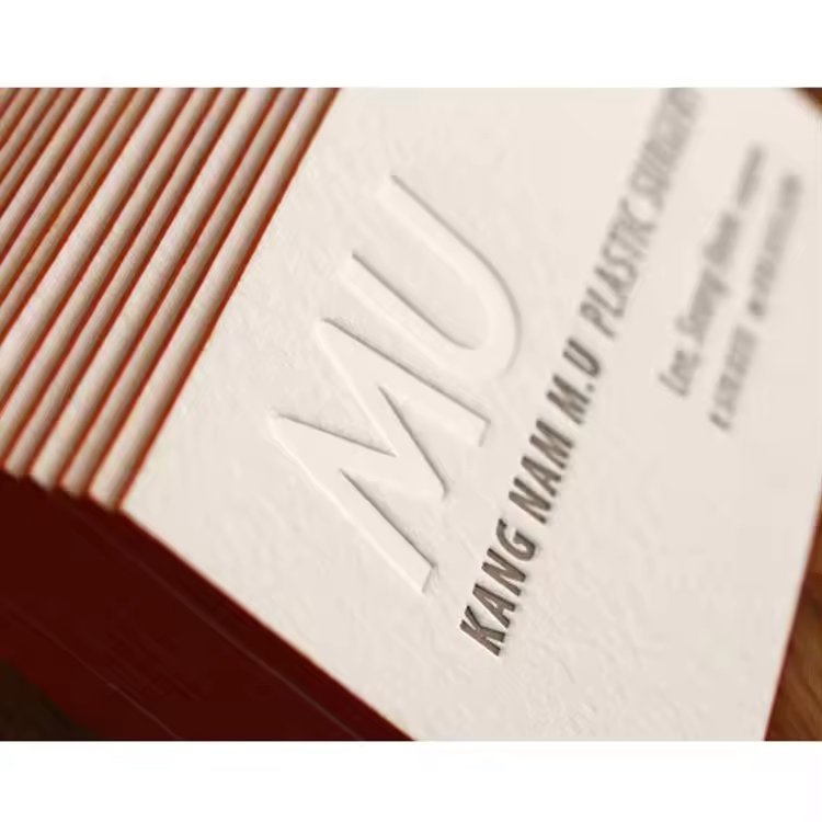 Wedding Gold Foil Business Card Printing Embossed Hard Paper Elegant Thanks Greeting Card