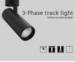 Black Finish Surface Downlight Adjustable Angle 12W Surface Mounted Spotlight