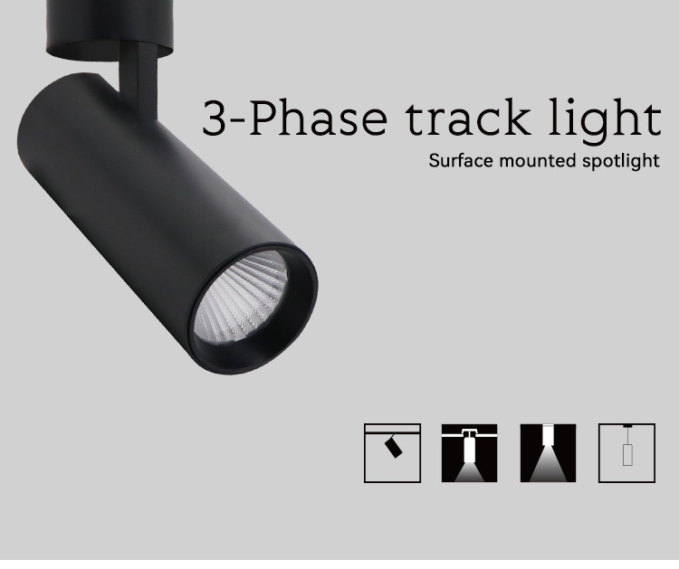 Directional Single Adjustable Spotlights Ceiling Aluminum Surface Mounted Adjustable Downlight