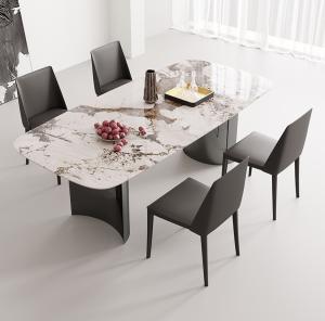 China Light Luxury Stainless Steel Marble Dining Tables Height 0.78m wholesale