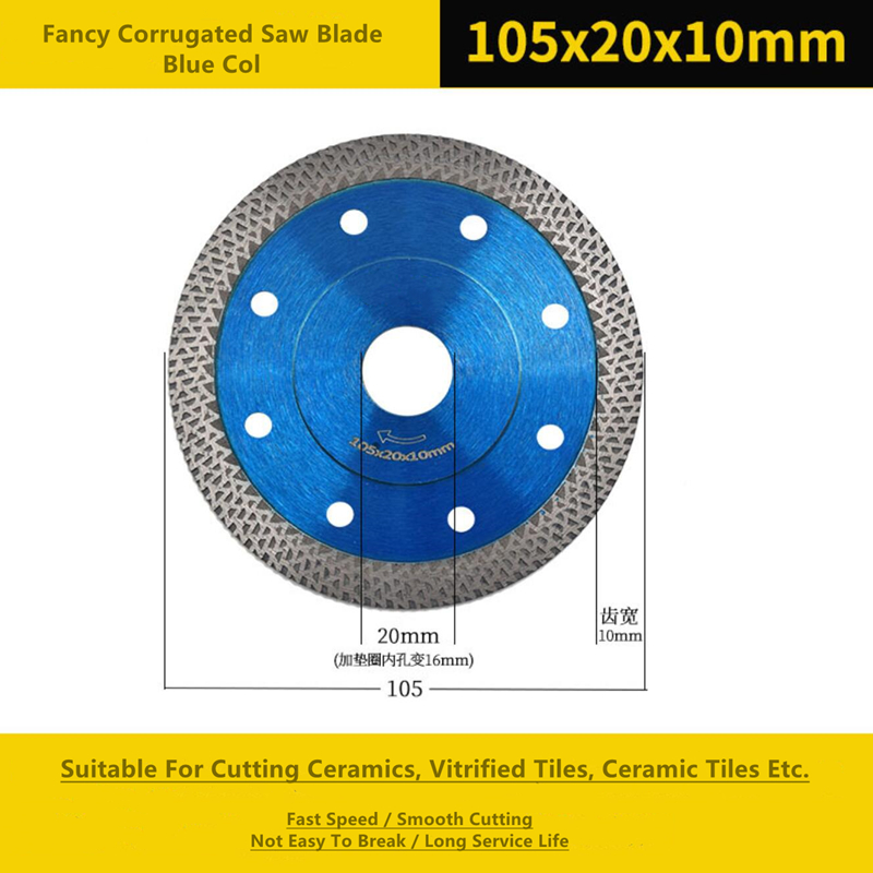 Blue Diamond Cut Circular Saw Blade 105mm Fancy Corrugated