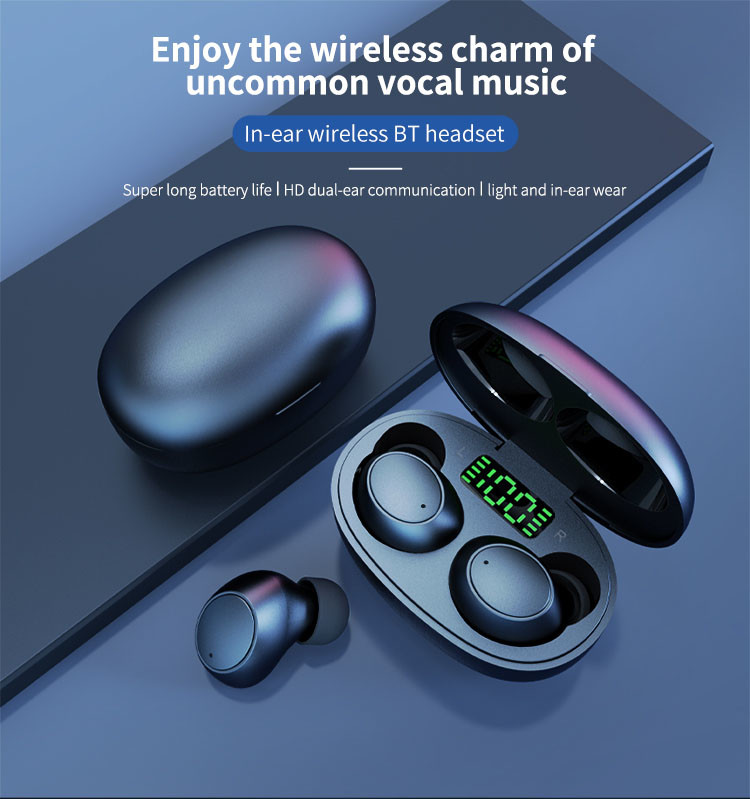 40H Battery Hifi Wireless Bluetooth Stereo Earbud For Music Sports Gaming