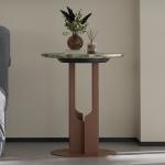 Rose Gold Metal And Marble Side Table Matt For Hotel Living Room