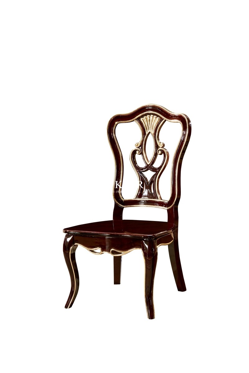 Leather White Carved Antique Dining Chair LF-111