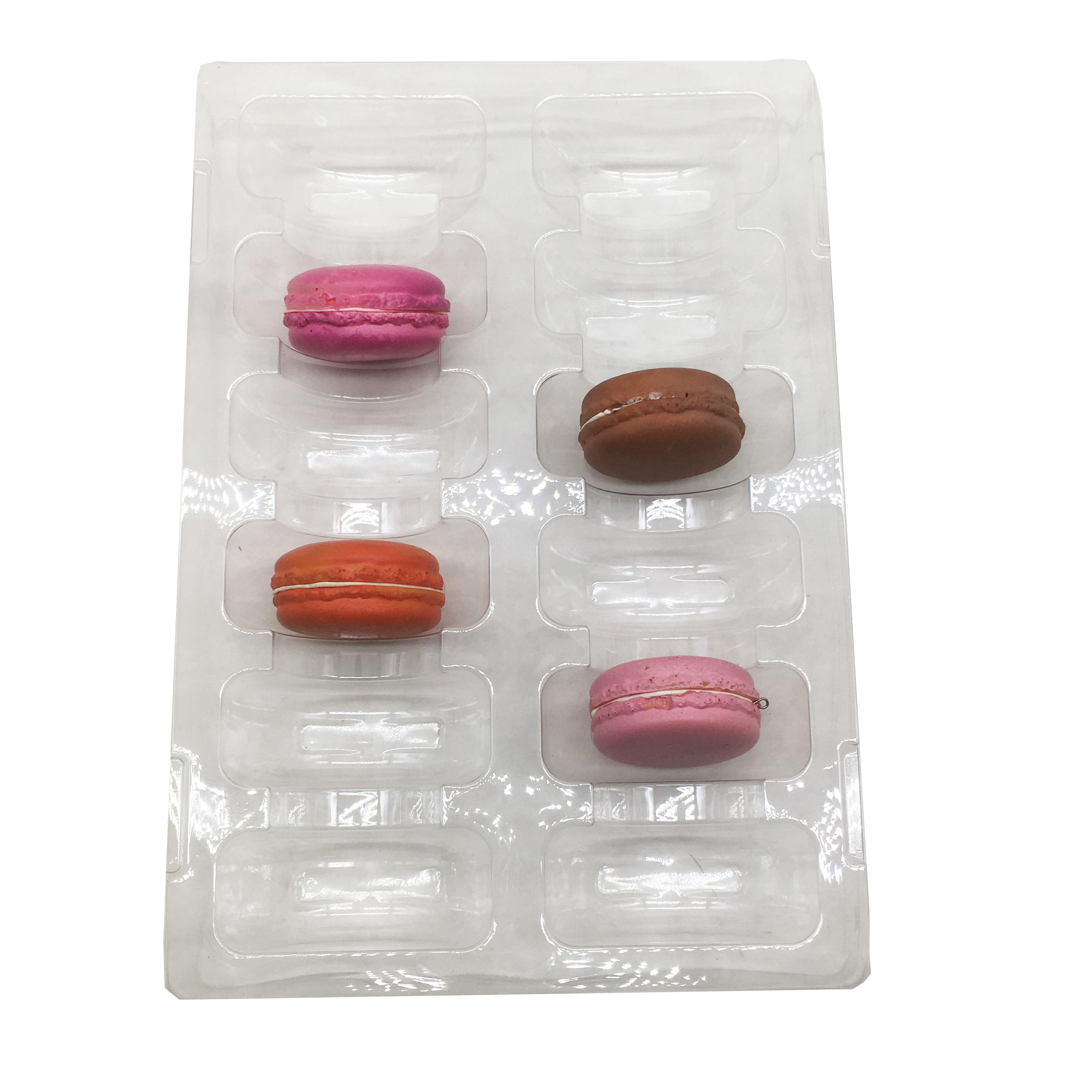 Big macaron packaging tray 12pcs macaron pack tray blister clear plastic macaron tray vacuum forming macaron packaging