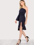Summer one shoulder women fashion dress