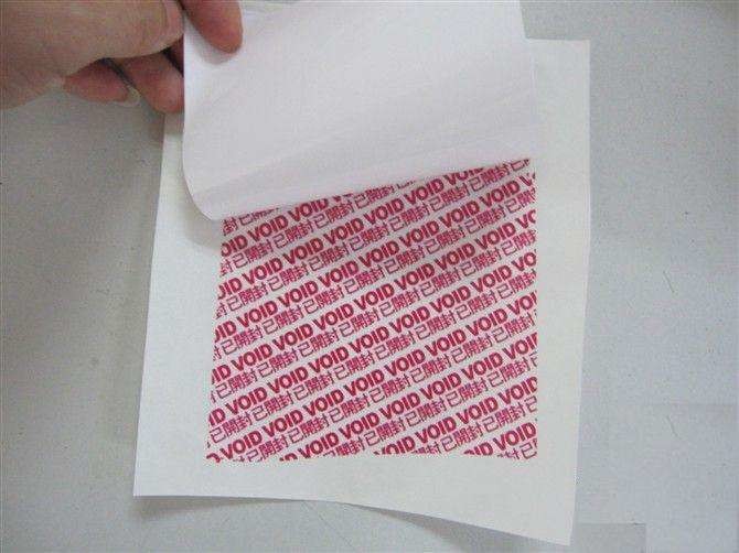 Total Transfer Tamper Evident Label Material Hight Secure Function