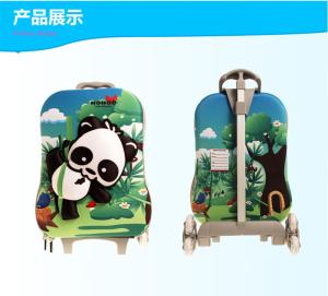 China Animal Print Kids Hard Case Luggage / Suitcases For Kids Cartoon Panda Pattern wholesale
