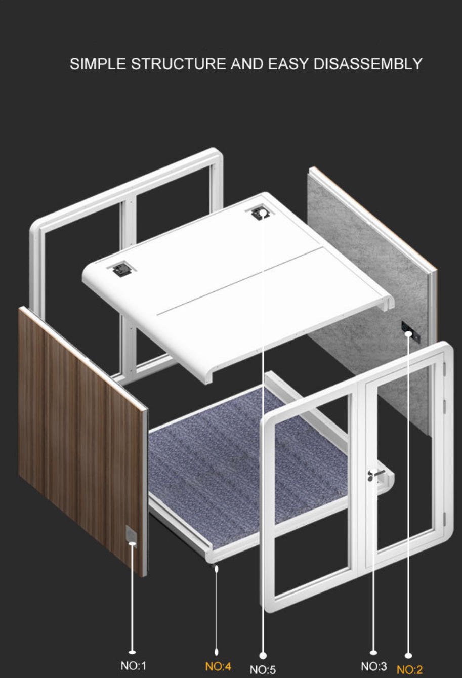 Movable Light Luxury Soundproof Room for Meeting Recordings and Private Living Space