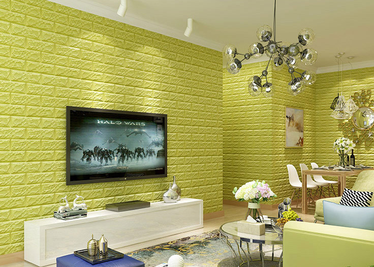 DIY Self Adhesive EVA Foam Wallpapers 3D Brick Wall Stickers for Modern Living Room Decor and Waterproof TV Background