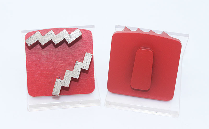 Double ZIGZAG Segments Redi Lock Diamond Grinding Shoes for Husqvarna