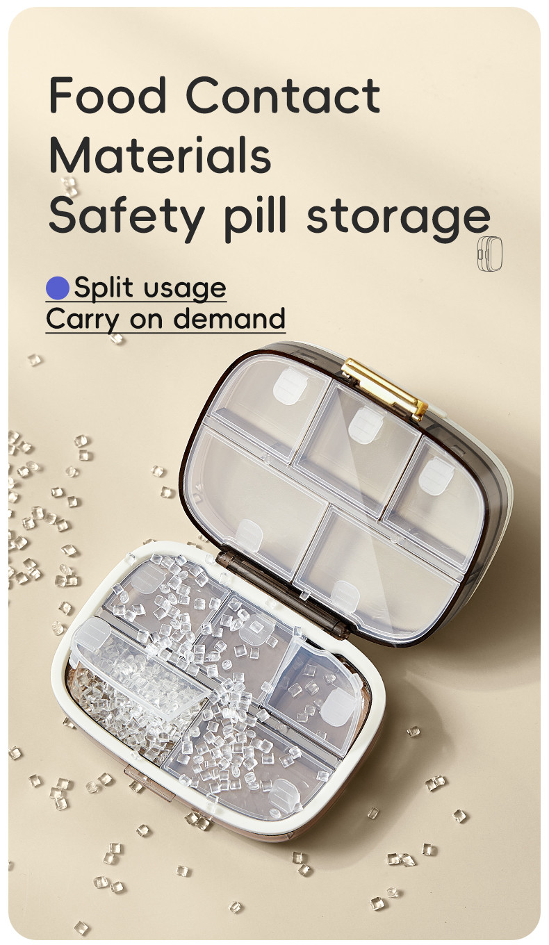 Travel Pill Organizer Box with Large Compartments Portable Pill Case Weekly Medicine Container for Vitamins Fish Oils Supplements