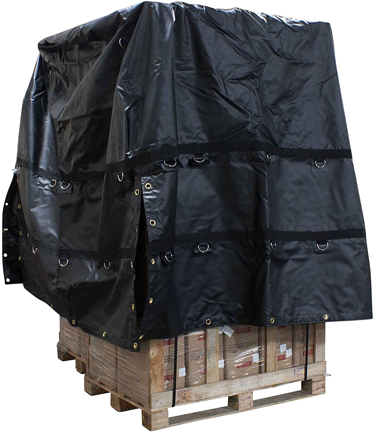 Blue Steel Tarps With PVC Coated Fabric For Custom Flatbed