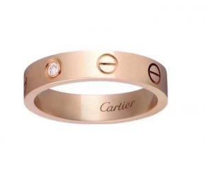China Three Diamond Ring Stamped 925 Sterling Silver Rose Gold Engagement Band Jewelry wholesale