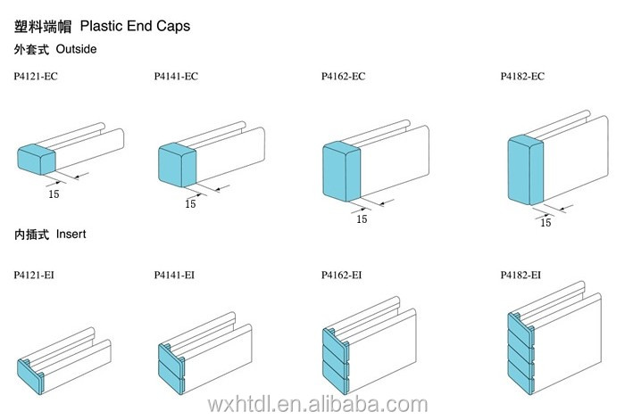 1 1 2 Inch Square Plastic End Caps For Aluminium Tubing Extrusion