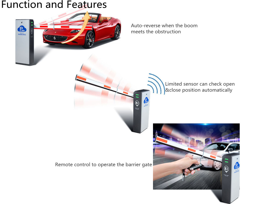 Electric Parking Lot Arm Gate System Car Park Boom Gates