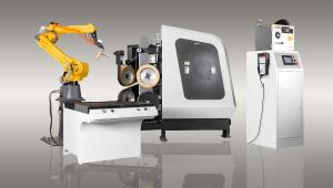 China FANUC Robot Grinding Machine 13KW Power with 4 Sand Belts wholesale