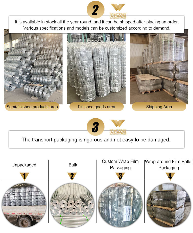 Galvanized Grassland Wire Fence Cattle / Sheep / Field / Deer Farm Fence