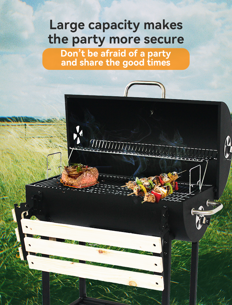 Professional Restaurant Charcoal Grill Gas BBQ with Powder Coated Vertical Style Oven