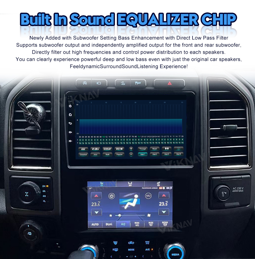 LCD Multimedia Ford Android Radio With AC Screen Car Climate Control Year 2015-2021