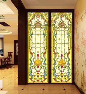 China 3mm-12mm Art Glass Decorative Interior Stained Glass Partitions And Doors wholesale